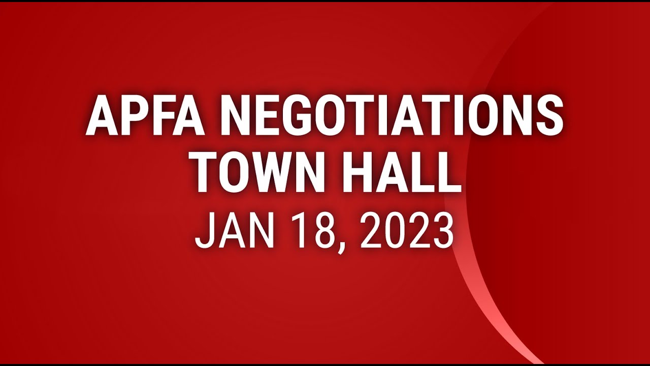 APFA Negotiations Town Hall - Jan 18, 2023 - YouTube