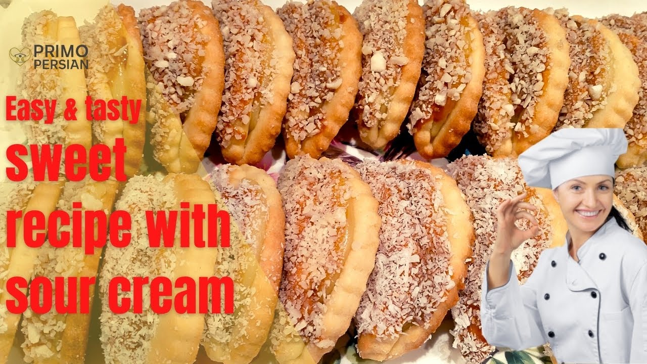 Sweet Recipe with sour cream, filled with CUSTARD cream Sweet Recipe