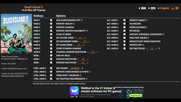 Dead Island 2 Trainer PC Cheats God Mode Infinite Health Stamina Weapon Durability Infinite Ammo