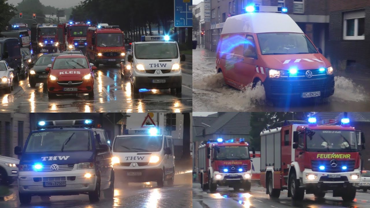 [Hochwasserkatastrophe 2021] Einsatzfahrten wegen Hochwasser in Eschweiler und Stolberg