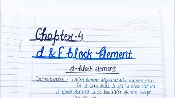 D & F Block Element || Class 12 Chemistry Chapter 4 Handwritten Notes 🥰 @PratimaEduWorld