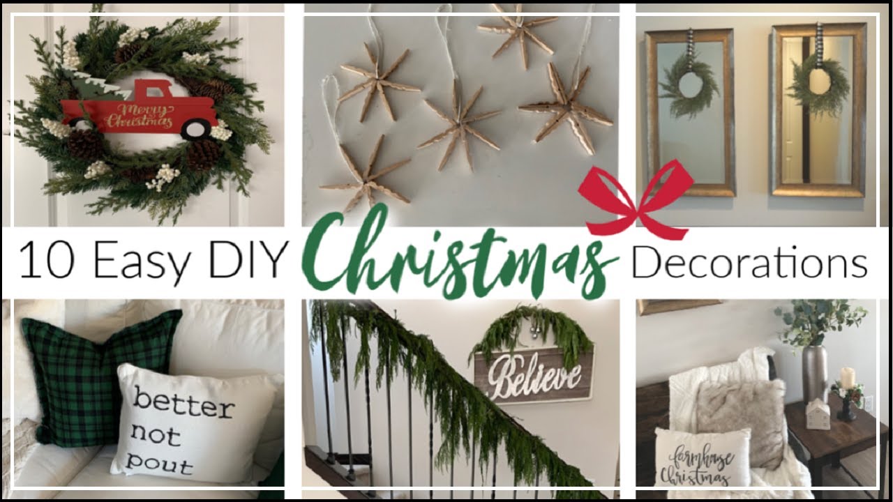 10 EASY DIY CHRISTMAS Decorations | Christmas Decorating Tips + Tricks ...