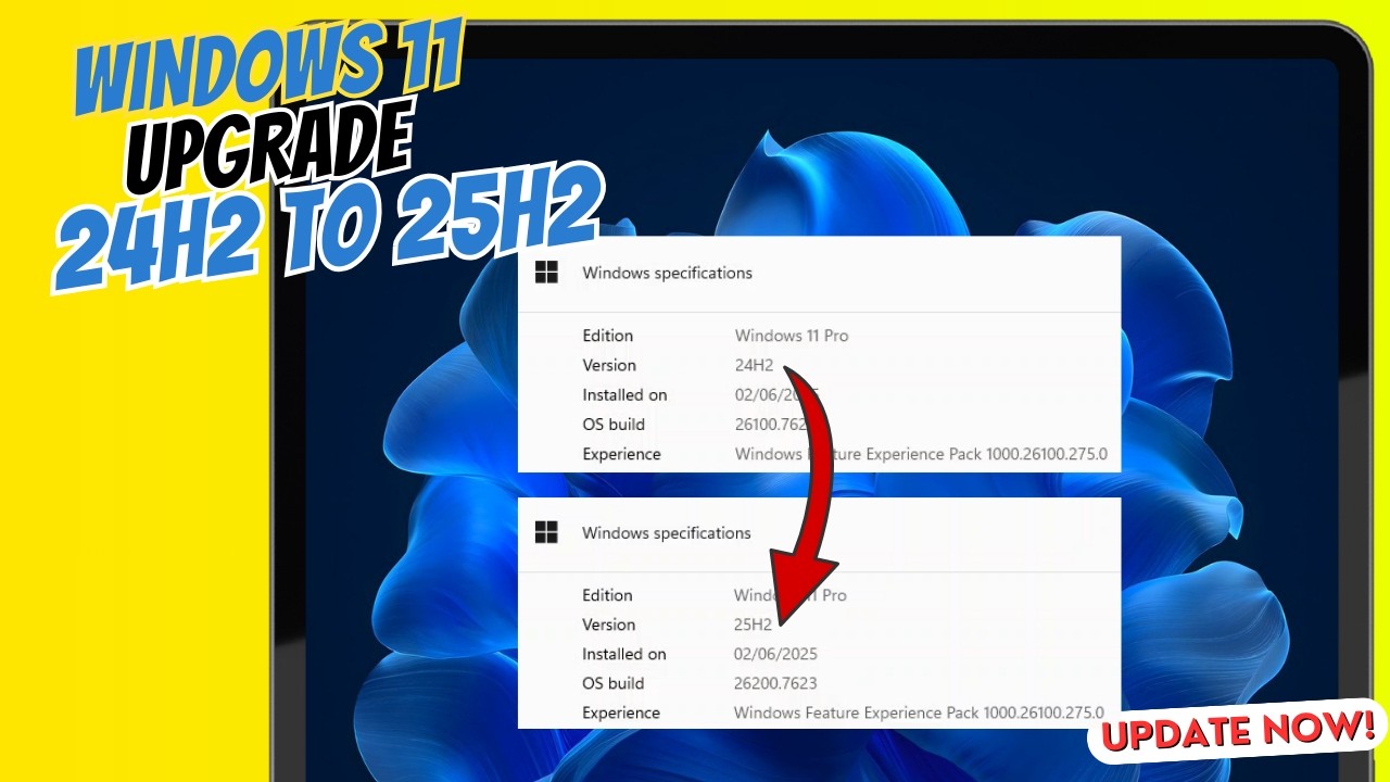 Upgrade Windows 11 Version 24H2 to Version 25H2 ! - YouTube