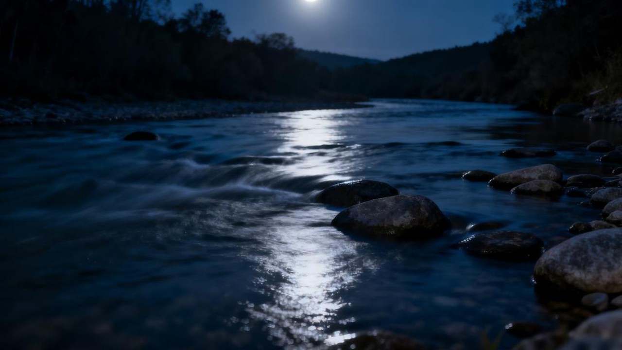 Pure Flowing River Sleep 🌊 ASMR White Noise – No Birds, No Music