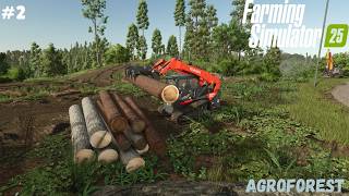 SKID STEER WORK BEGINS!! Clearing Trees on Agroforest 🌲 FS25 P2