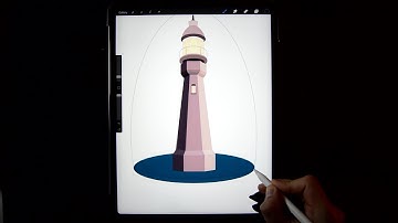 Lighthouse Drawing in Procreate - iPad Pro Digital Art