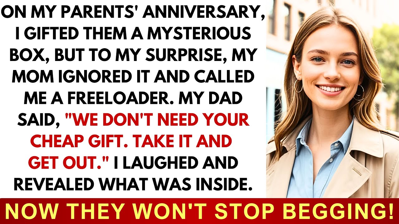 На годовщине свадьбы мои родители назвали мой подарок дешёвым, пока не увидели, что внутри, и не ...