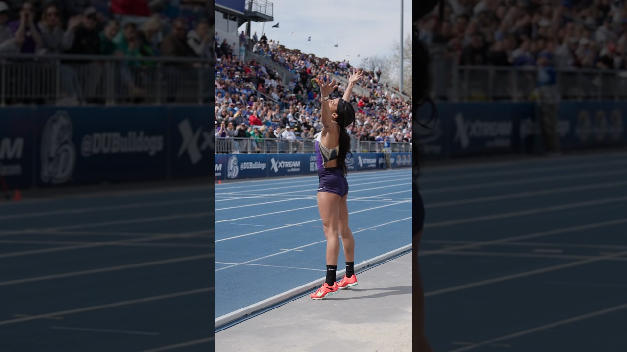 In a huge head wind Tara jumps a MEET RECORD of 6.75m in her season opener!!! LET HER COOK