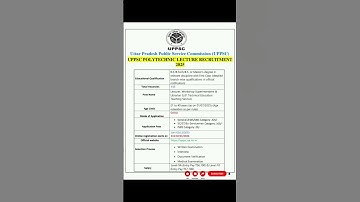 UPPSC Polytechnic Lecturer Recruitment 2025|New Vacancy2025|Job Journey#shorts#newgovtjobvacancy2025