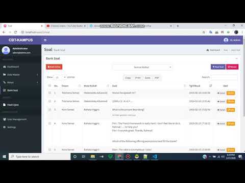 aplikasi ujian online kampus/universitas berbasis web codeigniter (computer based test)