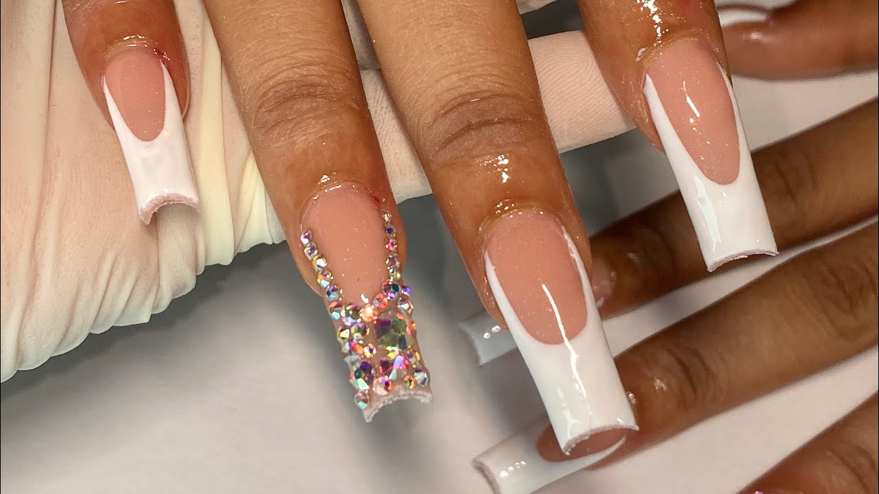 French Set w/ Blinged Out Nail 💎✨ | Birthday Nails ~ Watch Me Work