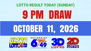 Lotto Result Today 9pm Draw October 11 2026 PCSO screenshot 1