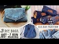 3 MOST FASTEST DESIGN DIY PURSE BAG FROM OLD JEANS // Sweet Pouch You Can Easy Do