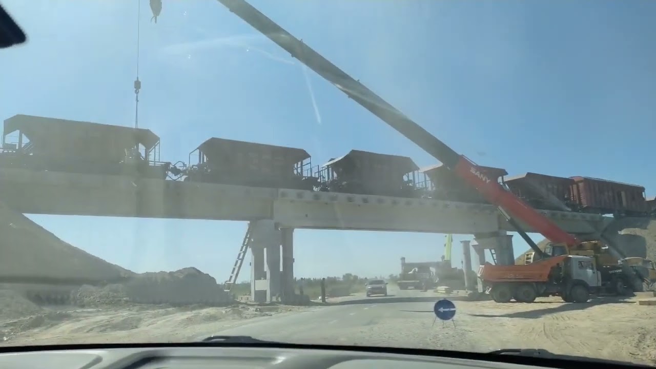 Gurlan Mang'it Poyezd ko'prik qurulishi