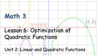 2 6 Optimization of Quadratic Functions