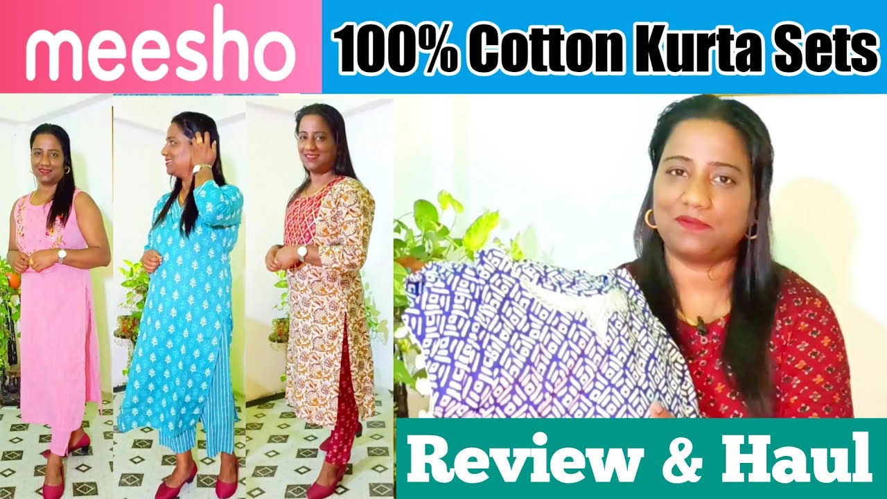 Meesho Cotton Kurta Sets Review and Haul | 4 Summer Kurta Sets Shopping from Meesho |Monus Good Life