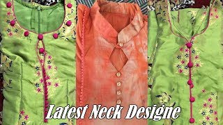 Images for simple and sober gale ke design | beautiful patch work neck
designs punjabi suits best salwar suit patterns ima...