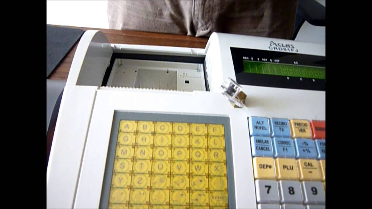 ENCENDIDO Y COLOCACION DE PAPEL CAJA REGISTRADORA ACLAS - YouTube