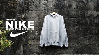 Review Vintage Nike Center Swoosh Pocket 90s Hoodie
