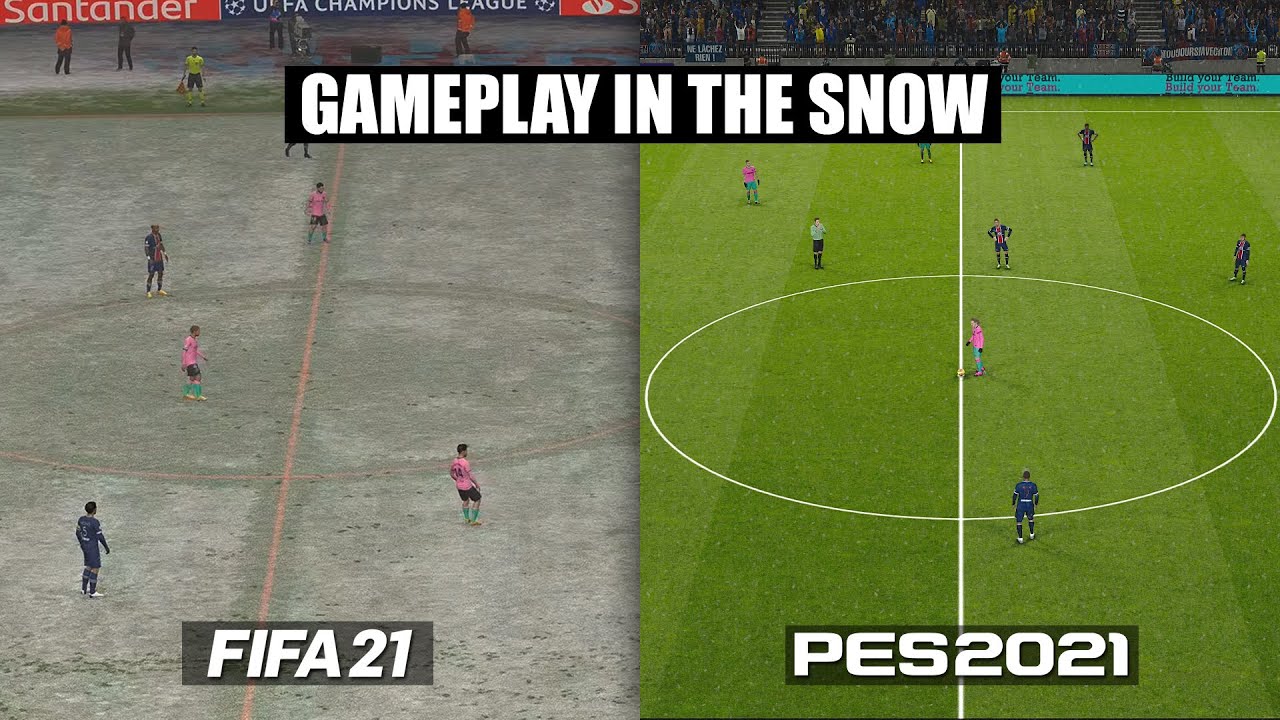 FIFA 21 vs PES 2021 | GAMEPLAY IN THE SNOW - YouTube