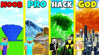 Minecraft Battle: TSUNAMI BUILD CHALLENGE - NOOB vs PRO vs HACKER vs GOD \/ Animation