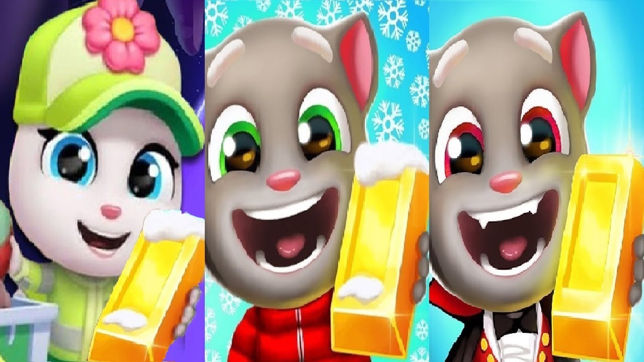 Talking Tom Gold Run New Update Christmas VS Halloween Restore The Planet Elf Angela Eco Angela 2024