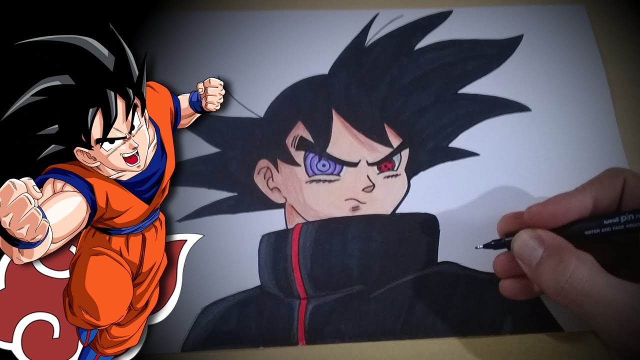 COMO DESENHAR o GOKU da #AKATSUKI passo a passo 