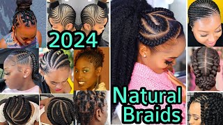 HOTTEST NATURAL BRAIDS HAIRSTYLES  FOR BLACK WOMEN|Protective Hairstyles #braids #hairstyles