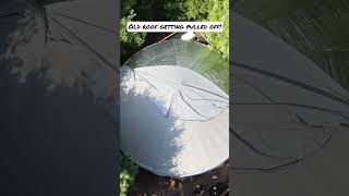 Our yurt roof gets replaced   #yurt #homesteading #blueridgemountains #newroof #tinyhouse #yurtlife