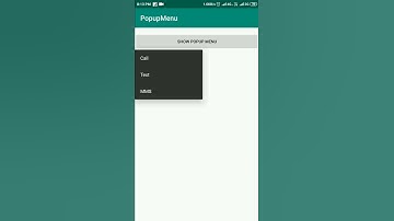 Popup Menu demo