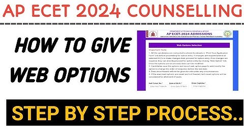 HOW TO GIVE WEB OPTIONS AP ECET| AP ECET WEB OPTIONS PROCESS| AP ECET COUNSELLING