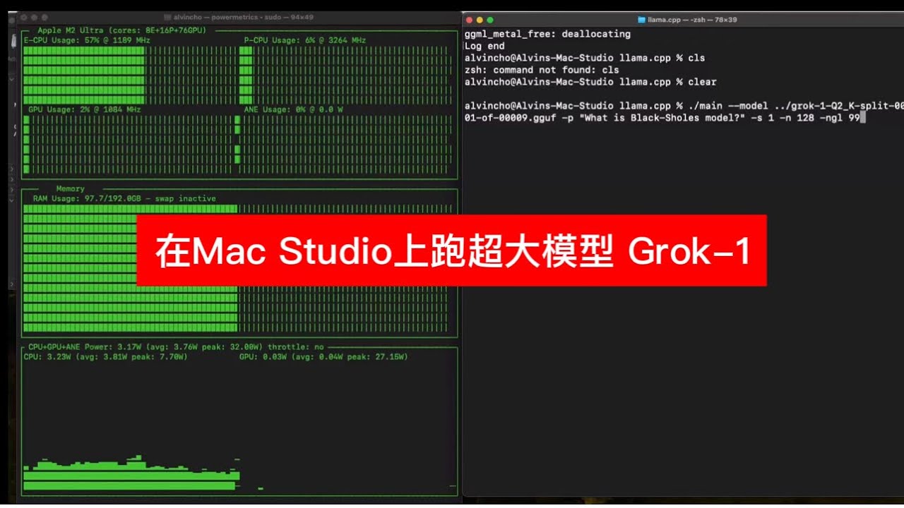 Running 314B MoE LLM grok-1 on Mac Studio - YouTube