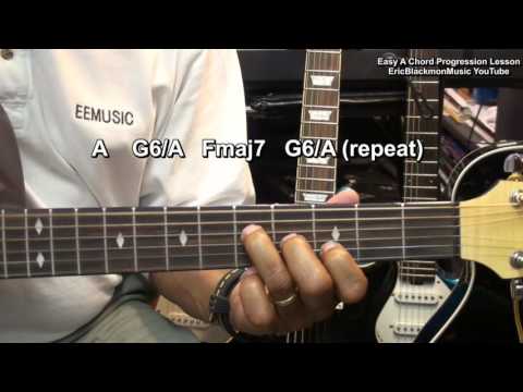 Terry Kath Chicago Style Easy ONE SHAPE Guitar Chord Progression Lesson EricBlackmonGuitar