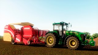 FS22 / Карта Сосновка / #30 Завершение уборки картошки John Deere 7930, МАЗ, Grimme