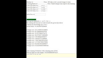 JJ04 Quadratic Machine Learning Examples in Javascript using Deeplearnjs