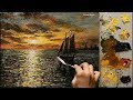 Sunset Seascape Oil Painting By Yasser Fayad