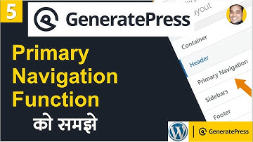 Use Primary Navigation Function In GeneratePress Theme|GeneratePress Theme Customize Tutorial Part 5