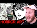 Illustrator REACTS to famous MANGA ARTISTS DRAWING- Horror ART