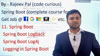 11 Spring Boot | logging | Log4j2 | Logback | Profiles in Spring Boot | Complete Course for Job