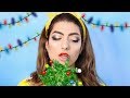 Full Face Of Makeup Using A Christmas Tree!
