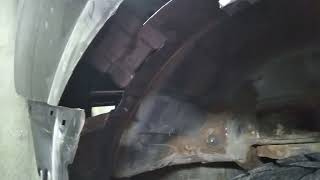 осмотр автомобиля после разбора и частичный ремонт задних крыльев на митсубиси аутлендер 2010года.