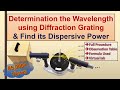 Determination of wavelength  dispersive power  diffraction grating  practical file