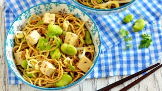 Recette : Salade de nouilles asiatiques aux fèves