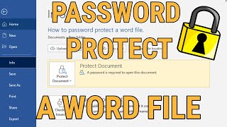 How To Password Protect A Word File