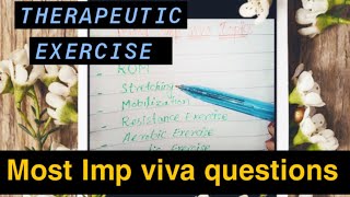 Therapeutic Exercise Most imp viva questions