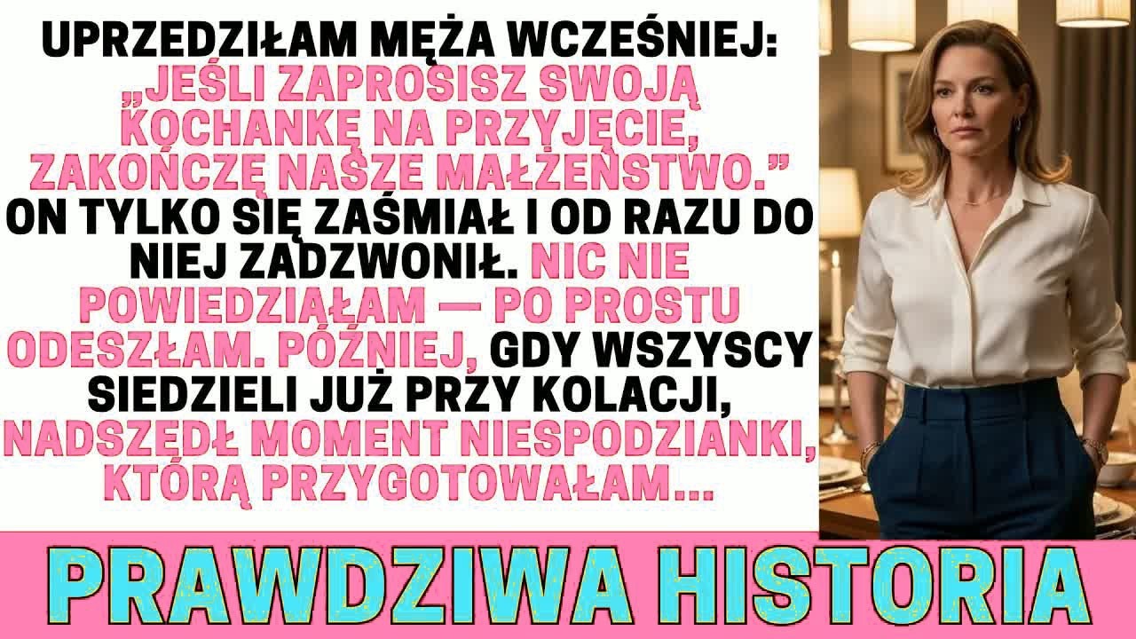 Gdy tylko pojawisz się na swoich urodzinach z kochanką, złożę pozew o rozwód. Jednak…