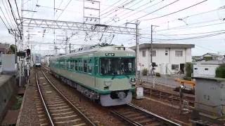京阪 石山坂本線 700形 701-702編成 80型塗装 全般検査明け 石山寺行き 近江神宮前駅 20160925