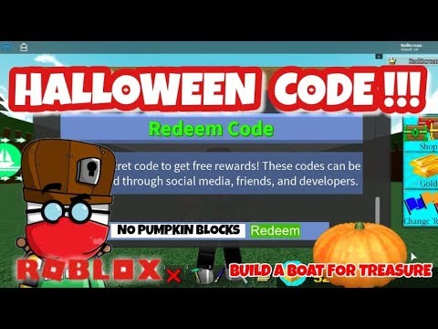 New Halloween Update Code Roblox Build A Boat For Treasure Youtube - roblox build a boat for treasure halloween codes