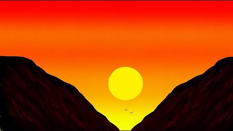 How to draw in ms paint | drawing in paint in computer | paint in computer | sunset scenery drawing