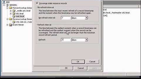 Set aging and scavenging of resource records in a zone
